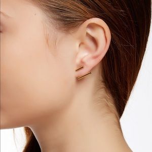 ✨ NWT Gold Parallel Bar Jacket Earrings